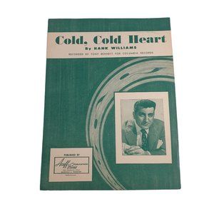 Cold Cold Heart 1951 Hank Williams Vintage Sheet Music Piano Easy Listening